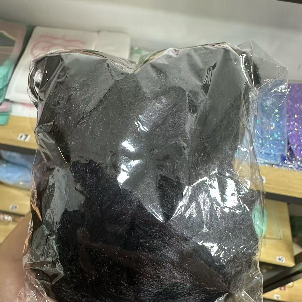 black pompom beads