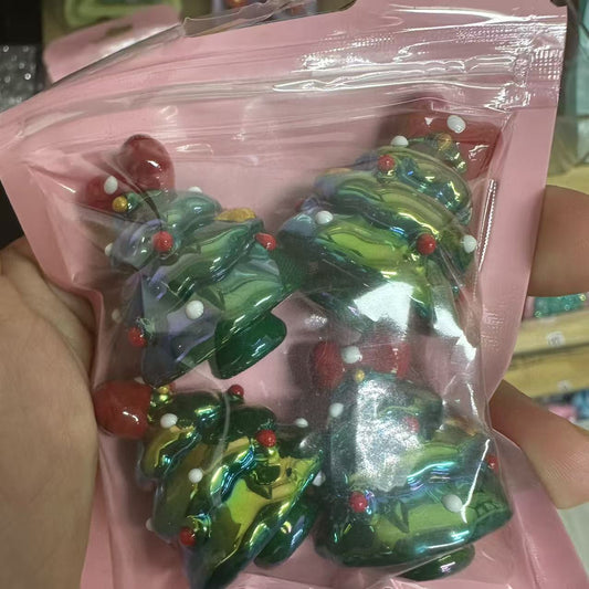 Four Christmas tree beads
