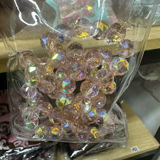 pink crystal beads