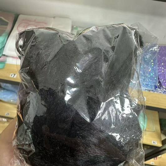 black pompom beads
