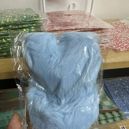 blue pompom beads